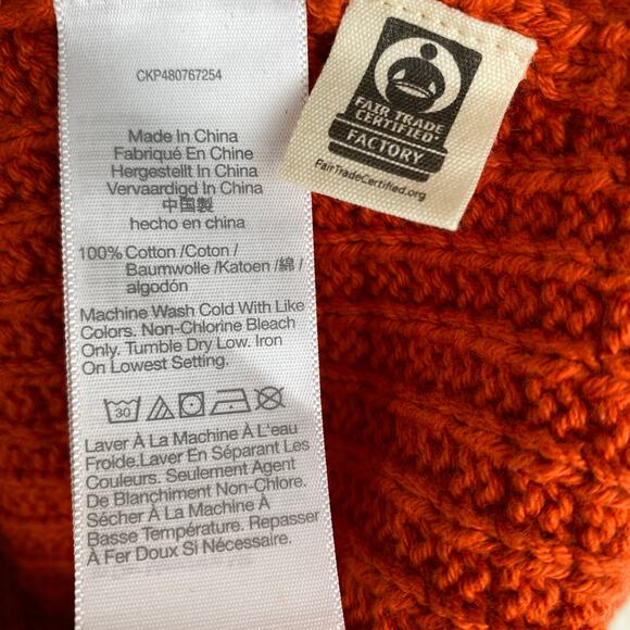 Madewell Waffle Knit Sweater Vest Size M Roasted Squash Orange Cotton Fall Layer - Picture 11 of 13